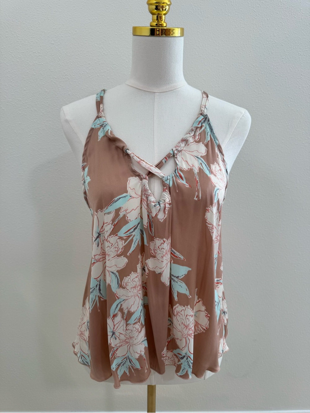 Free People Intimately Floral Tie Back Flowy Tank Top - Size S NWT